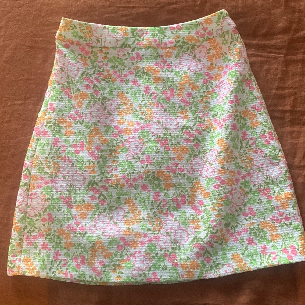 A line floral skirt